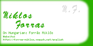 miklos forras business card