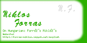 miklos forras business card